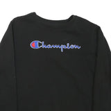 CHAMPION Boys Black Crew Neck XL Cotton Blend Pullover Sweatshirt Logo