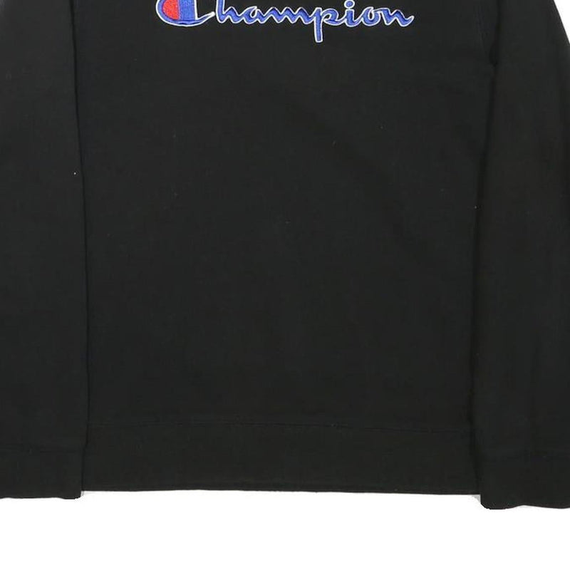 CHAMPION Boys Black Crew Neck XL Cotton Blend Pullover Sweatshirt Logo