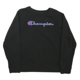 CHAMPION Boys Black Crew Neck XL Cotton Blend Pullover Sweatshirt Logo