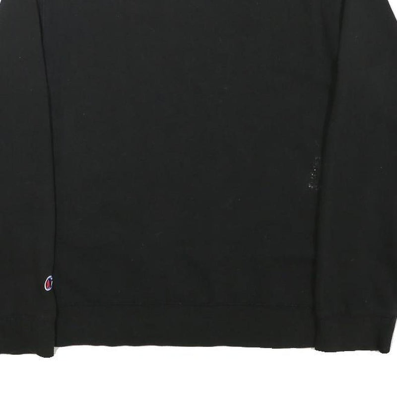 CHAMPION Boys Black Crew Neck XL Cotton Blend Pullover Sweatshirt Logo