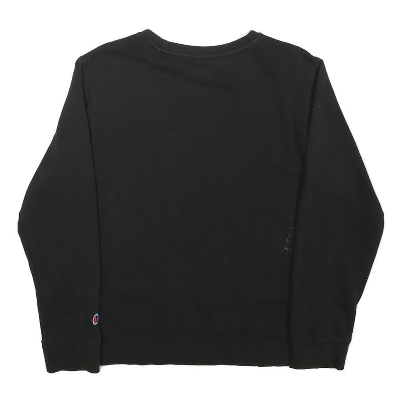 CHAMPION Boys Black Crew Neck XL Cotton Blend Pullover Sweatshirt Logo