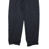 Mens Regular Fit Black Polyester Button Closure Trousers W32 L32 Classic