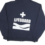 CHAMPION Mens Navy Hoodie L Lifeguard Zip Sweatshirt Cotton