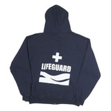 CHAMPION Mens Navy Hoodie L Lifeguard Zip Sweatshirt Cotton