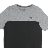 PUMA Mens Grey & Black Modern T-Shirt L Short Sleeve Crew Neck Sports Casual