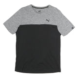 PUMA Mens Grey & Black Modern T-Shirt L Short Sleeve Crew Neck Sports Casual