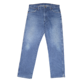 WRANGLER Mens Classic Blue Denim Jeans Cotton Blend Zip W35 L30 Casual Wear