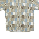 PIERRE CARDIN Mens Beige Blue Casual Rayon Shirt L Summer Patterned
