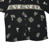 CROFT & BARROW Mens Black Cocktail Print Shirt XL Short Sleeve Casual Summer