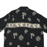 CROFT & BARROW Mens Black Cocktail Print Shirt XL Short Sleeve Casual Summer