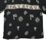 CROFT & BARROW Mens Black Cocktail Print Shirt XL Short Sleeve Casual Summer