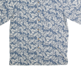 ROUNDTREE & YORKE Mens Blue & White Leaf Print Cotton Shirt M Casual Summer