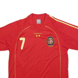 FOOTBALL ACTION Mens Red David Villa Graphic T-Shirt L Short Sleeve Crew Neck