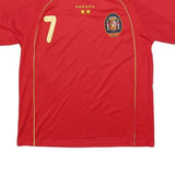 FOOTBALL ACTION Mens Red David Villa Graphic T-Shirt L Short Sleeve Crew Neck