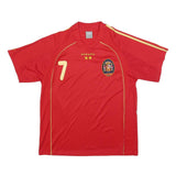 FOOTBALL ACTION Mens Red David Villa Graphic T-Shirt L Short Sleeve Crew Neck