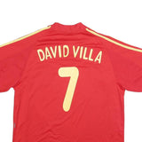 FOOTBALL ACTION Mens Red David Villa Graphic T-Shirt L Short Sleeve Crew Neck