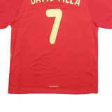 FOOTBALL ACTION Mens Red David Villa Graphic T-Shirt L Short Sleeve Crew Neck