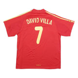 FOOTBALL ACTION Mens Red David Villa Graphic T-Shirt L Short Sleeve Crew Neck