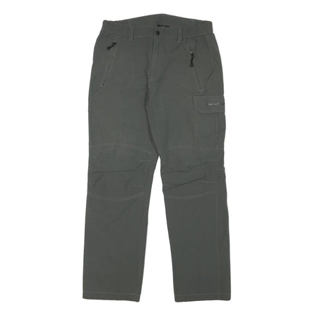 TREVOLUTION Mens Polyester Blend Grey Regular Fit Straight Leg Trousers W30 L28