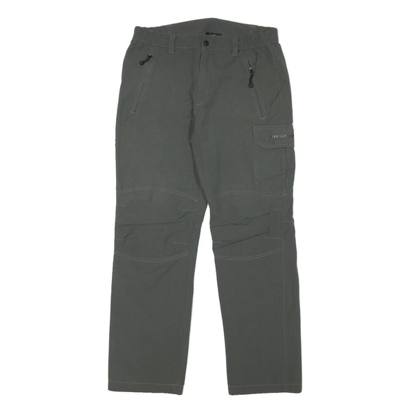 TREVOLUTION Mens Polyester Blend Grey Regular Fit Straight Leg Trousers W30 L28