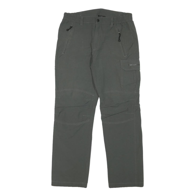 TREVOLUTION Mens Polyester Blend Grey Regular Fit Straight Leg Trousers W30 L28