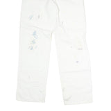 DICKIES Mens Cotton White Relaxed Straight Trousers W32 L30 Workwear Utility
