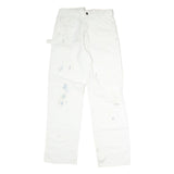 DICKIES Mens Cotton White Relaxed Straight Trousers W32 L30 Workwear Utility