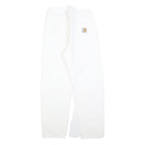 CARHARTT Womens Cotton Blend White Relaxed Straight Trousers W28 L30 Zip Casual