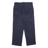 DICKIES Mens Cotton Blend Navy Regular Straight Leg Trousers W34 L30 Workwear