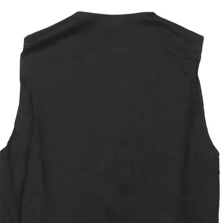 Womens Black Linen Blend Floral Button Jacket XXS Lightweight Relaxed Fit