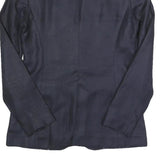 MASSIMO DUTTI Womens Navy Blue Blazer Jacket S Linen Blend Classic Tailored