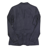 MASSIMO DUTTI Womens Navy Blue Blazer Jacket S Linen Blend Classic Tailored