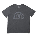 LEVI'S Mens Grey Cotton Blend Graphic T-Shirt L Short Sleeve Crew Neck Classic