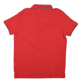 U.S. POLO ASSN Mens Red Short Sleeve Plain Polo Shirt L Cotton Blend Classic