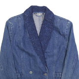 TOGETHER Womens Blue Denim Jacket S Cotton Blend Button Plain Stylish