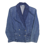 TOGETHER Womens Blue Denim Jacket S Cotton Blend Button Plain Stylish