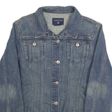 NAUTICA Girls Blue Denim Jacket XL Cotton Button Closure Plain Stylish