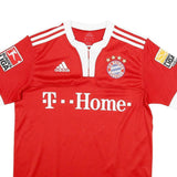 ADIDAS Mens Red Bayern Munchen Graphic T-Shirt M Short Sleeve Crew Neck Football