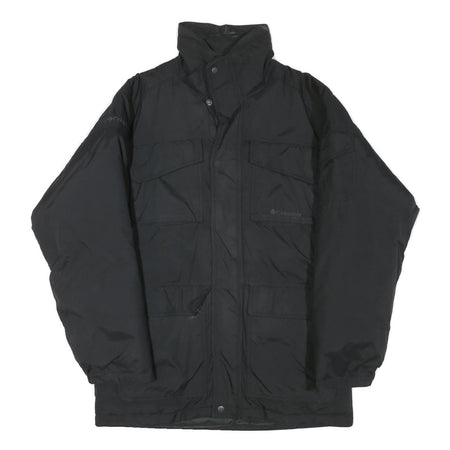 COLUMBIA Mens Black Outdoor Jacket S Polyester Blend Plain Zip Warm Lightweight