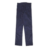 Womens Navy Slim Fit Corduroy Trousers W26 L30 Cotton Blend Zip Closure Classic