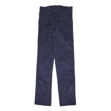 Womens Navy Slim Fit Corduroy Trousers W26 L30 Cotton Blend Zip Closure Classic
