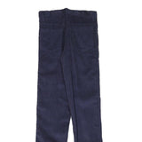 Womens Navy Slim Fit Corduroy Trousers W26 L30 Cotton Blend Zip Closure Classic