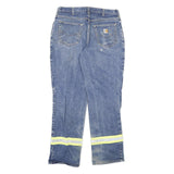 CARHARTT Mens Regular Blue Denim Light Jeans W34 L32 Reflective Tape Workwear