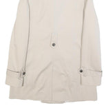 ZARA Womens Cream Button Cotton Blend Trench Jacket S Lightweight Classic