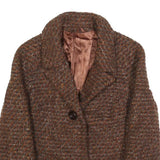 ALEXON Womens Brown Tweed Button Jacket XS Woven Classic Outerwear Smart