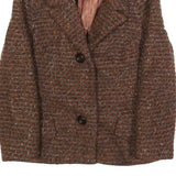 ALEXON Womens Brown Tweed Button Jacket XS Woven Classic Outerwear Smart
