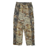 LIBERTY Mens Cotton Blend Beige Brown Camouflage Regular Fit Cargo Trousers W32