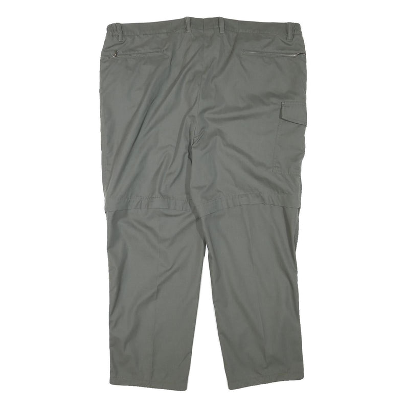 SUNWAY Mens Polyester Blend Grey Regular Zip Trousers W42 L26 Cargo Pocket