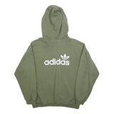 ADIDAS Womens Green Cotton Blend Pullover Hoodie UK 12 Casual Sportswear
