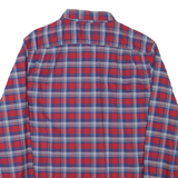 NAUTICA Mens Red & Blue Check Shirt L Cotton Blend Long Sleeve Button Down